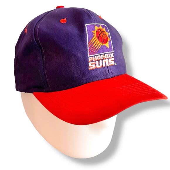 Vtg 90s Phoenix Suns Embroidered Snapback Hat Purple Orange Logo 7 NBA
